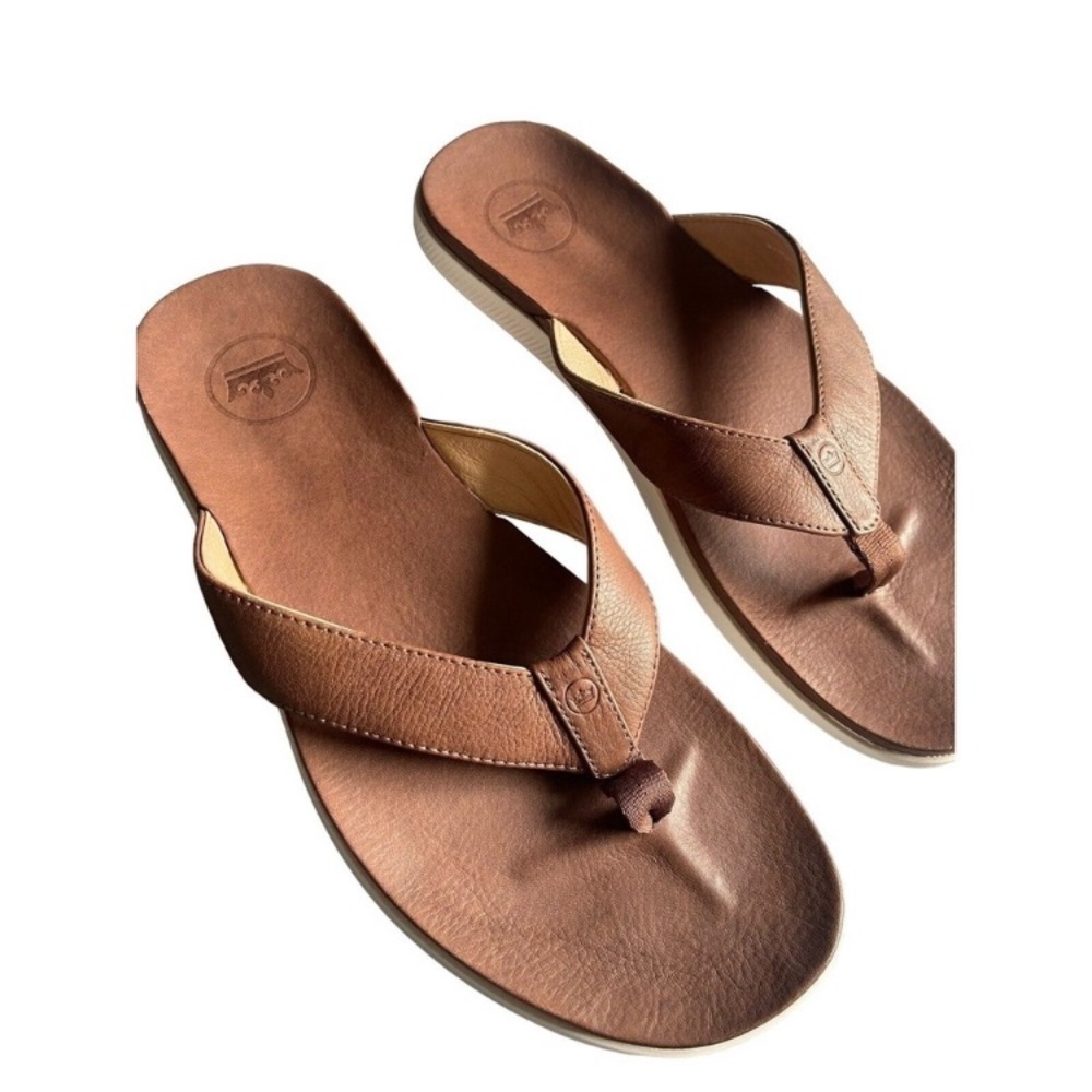 Peter Millar Crown Leather Slide Flip Flop Mens Size US-8-EU41 worn once